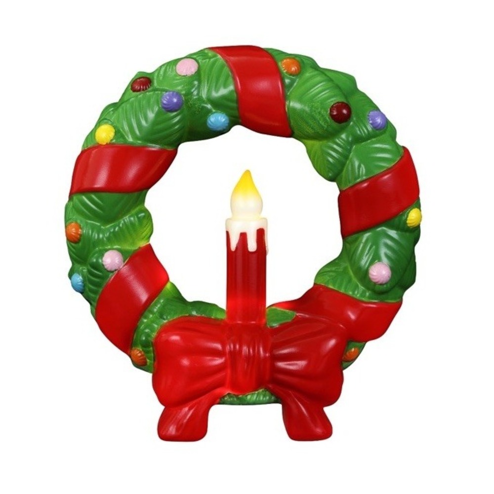 Mr. Christmas 12" Light Up Blow Mold Wreath Vintage Christmas Decor Timer NEW